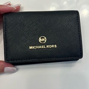 Michael kors card holder small wallet black new
